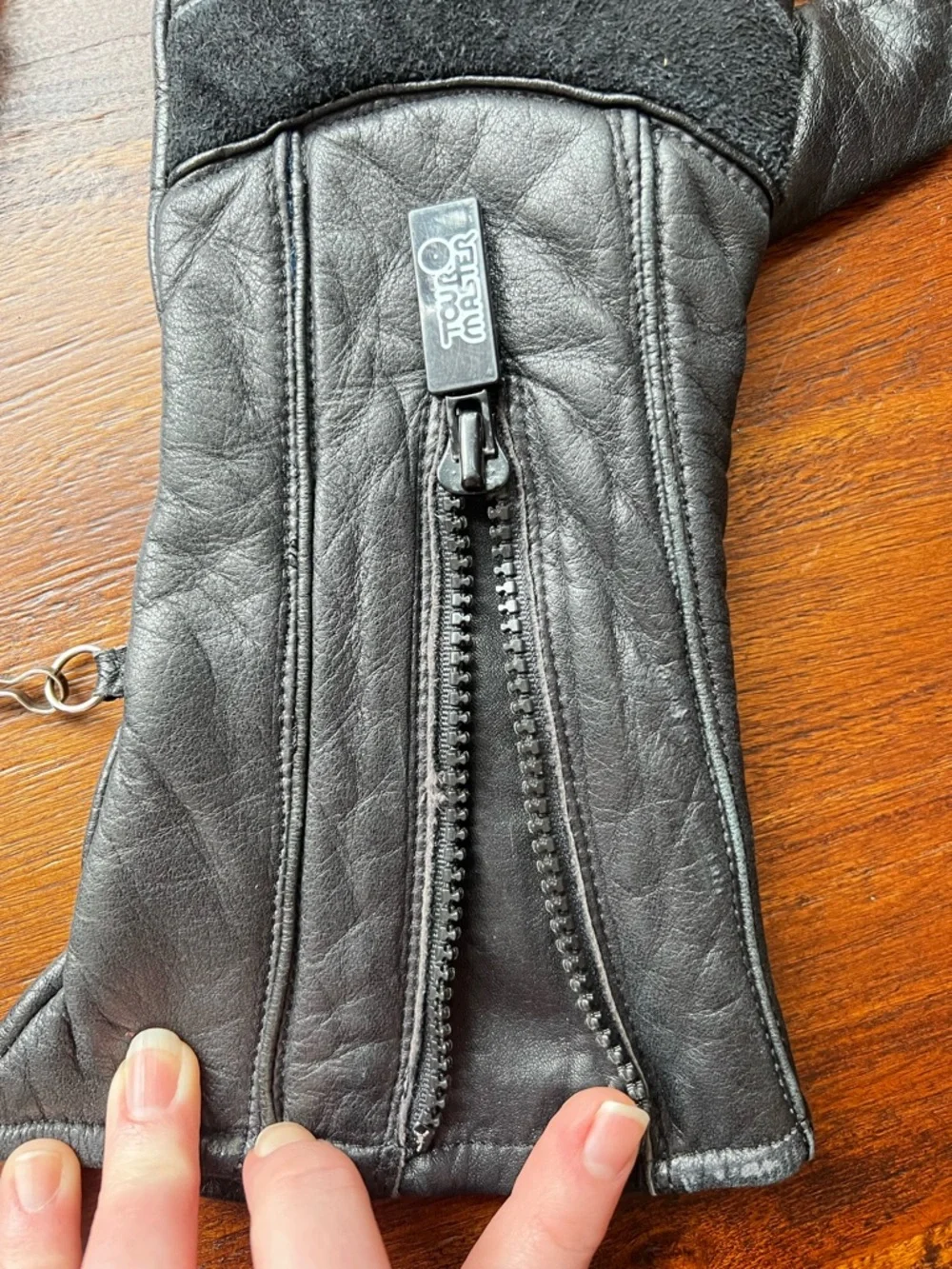 Vintage Tour Master Leather Gloves Motorcycle Zip XL Unisex - Picture 3 of 8